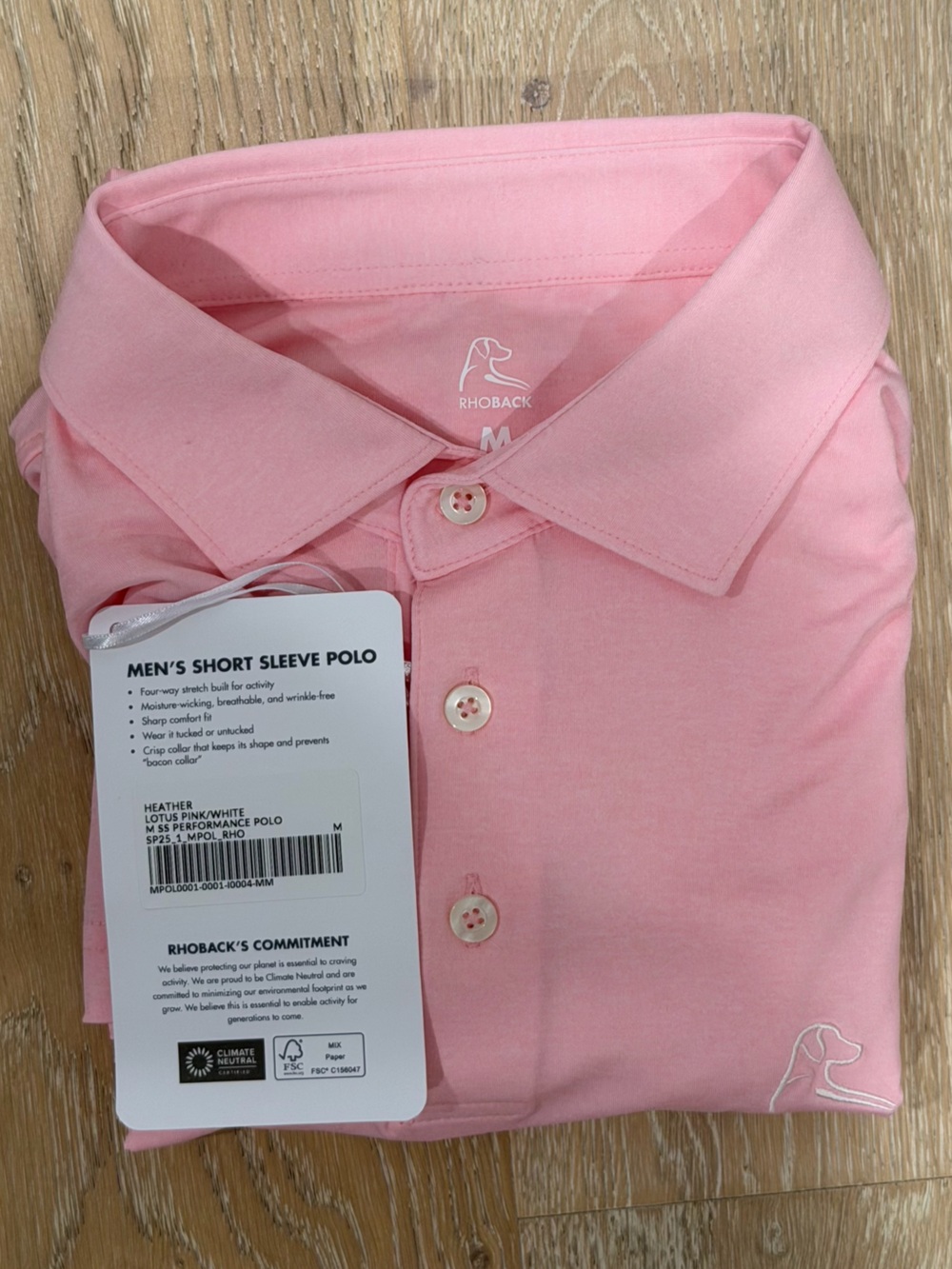 Rhoback Polo Shirt - Lotus Pink/White